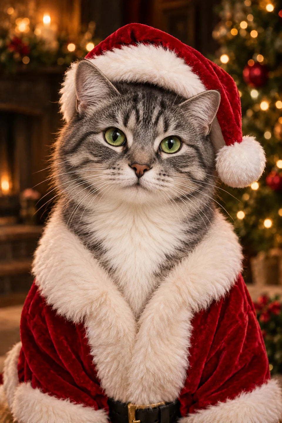 Ook voor katten: een kat als kerstman